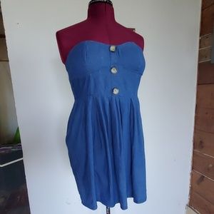 Navy Blue Jean Crop Dress
